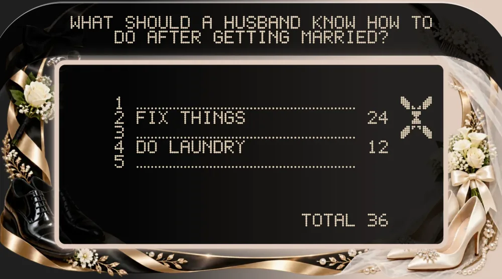 TV board — bride and groom